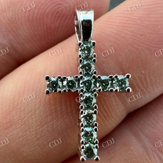 925 Silver Iced Cross Hip Hop Pendant  customdiamjewel   