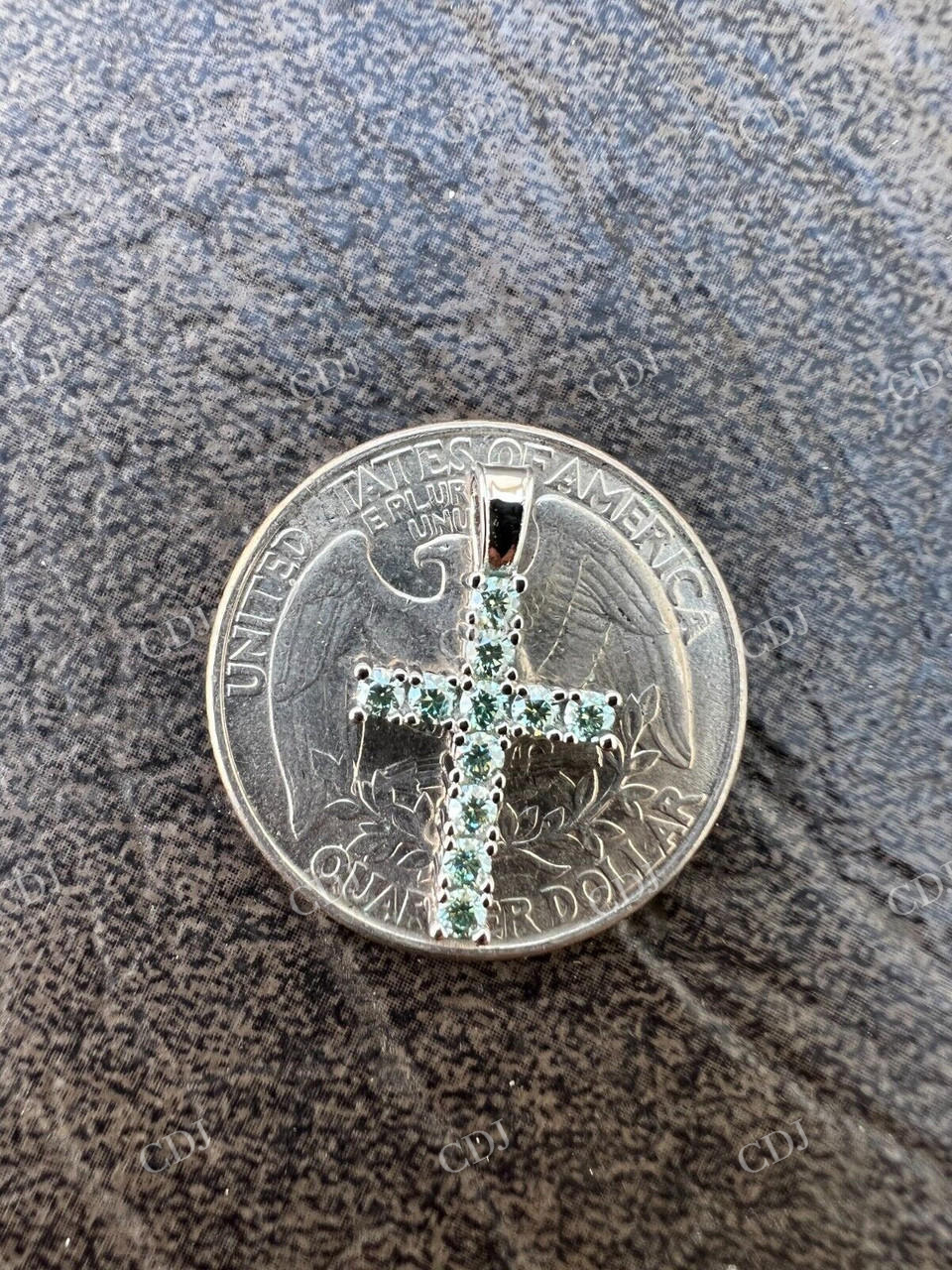 925 Silver Iced Cross Hip Hop Pendant  customdiamjewel   