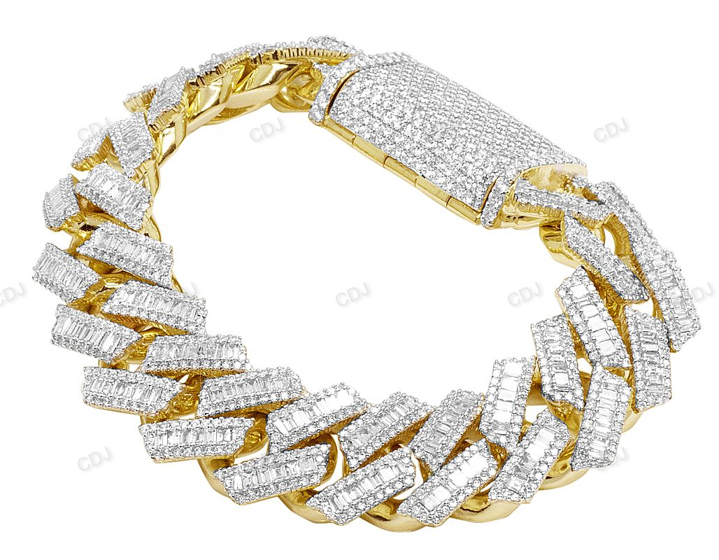 Hip Hop Style Silver Moissanite Cluster Link Bracelets