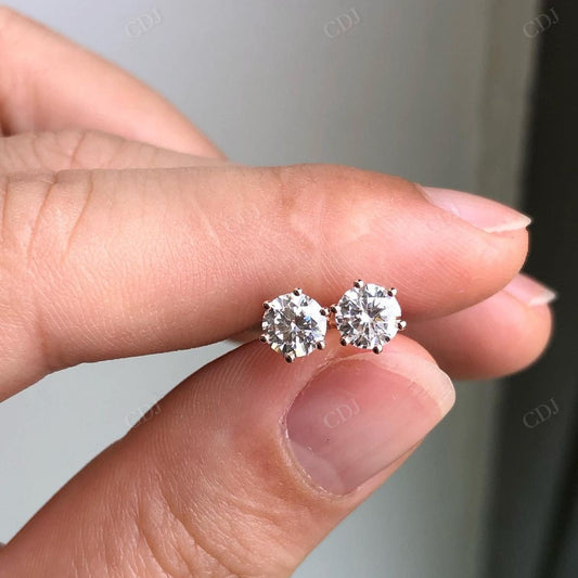 Classic Round Lab Grown Diamond Stud Earrings customdiamjewel