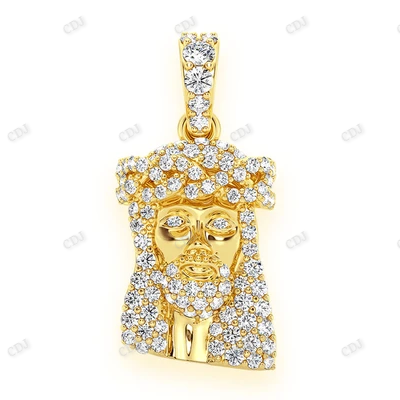 Custom Sterling Silver Jesus Diamond Pendant hip hop jewelry CustomDiamJewel