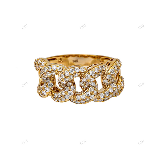925 Silver Iced Out Cuban Link Unisex Ring hip hop jewelry customdiamjewel