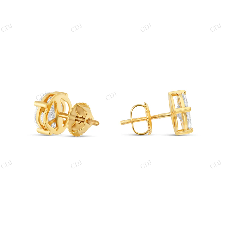 18K Yellow Gold Stud with Multi-Shape Diamond Earring Stud earrings CustomDiamJewel