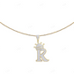 10K Yellow Gold Diamond Custom Initial "R" Pendant CustomDiamJewel