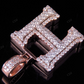 1.5" 1.6 CTW 14K Two Tone Gold Initial Diamond 'H' Letter Pendant CustomDiamJewel