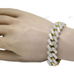Hip Hop Style Silver Moissanite Cluster Link Bracelets