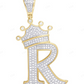 10K Yellow Gold Diamond Custom Initial "R" Pendant CustomDiamJewel