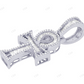 1.4 Inch 10K Gold Ankh Baguette Lab Grown Diamond Cross Pendant Hip Hop Pendent CustomDiamJewel