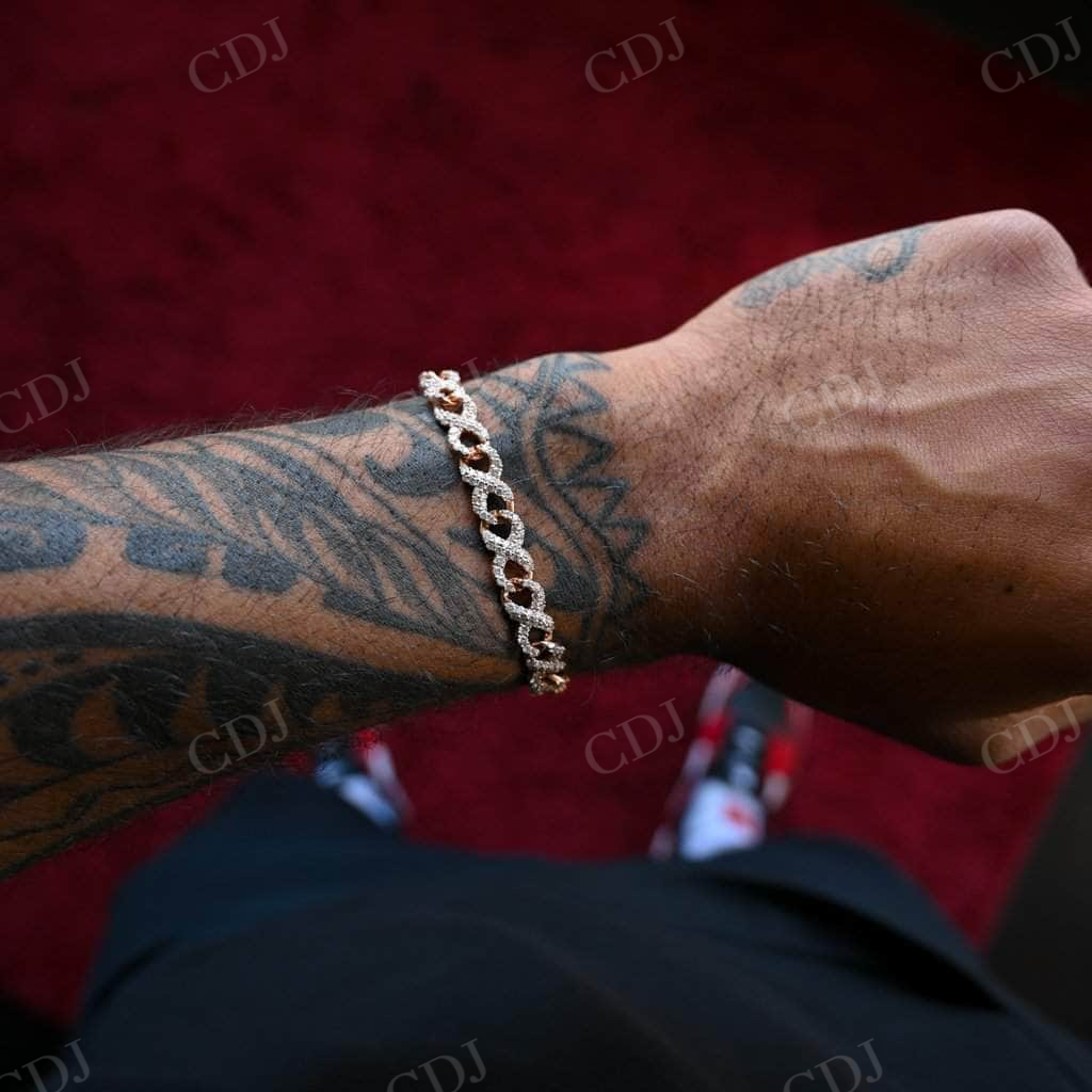 7MM Diamond Infinity Cuban Link Gold Bracelet  customdiamjewel   