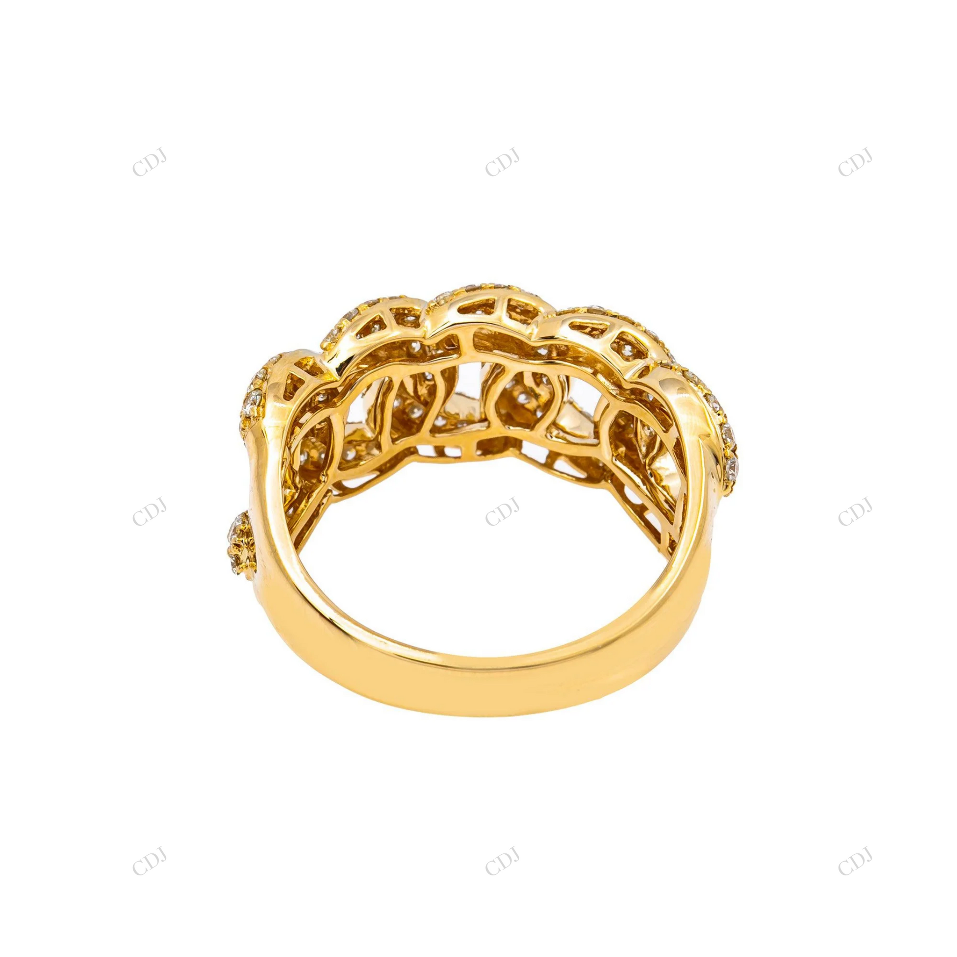 S925 Sterling Silver Moissanite Cuban Link Ring hip hop jewelry customdiamjewel