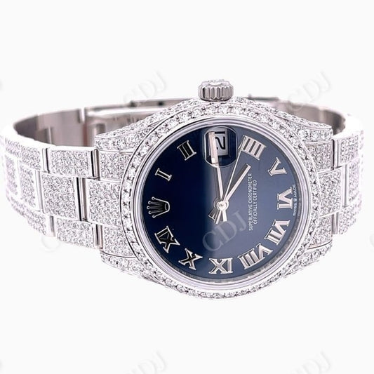 Small Bezel Diamond Blue Dial Rolex Watch Wholesaler customdiamjewel