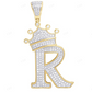 10K Yellow Gold Diamond Custom Initial "R" Pendant CustomDiamJewel