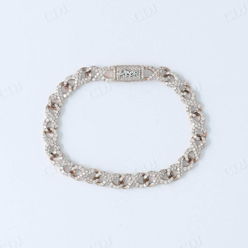 7MM Diamond Infinity Cuban Link Gold Bracelet  customdiamjewel   