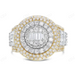 10Kt Gold Two Tone Studded With Lab Grown Diamond Ring Engagement Ring CustomDiamJewel