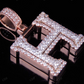 1.5" 1.6 CTW 14K Two Tone Gold Initial Diamond 'H' Letter Pendant CustomDiamJewel