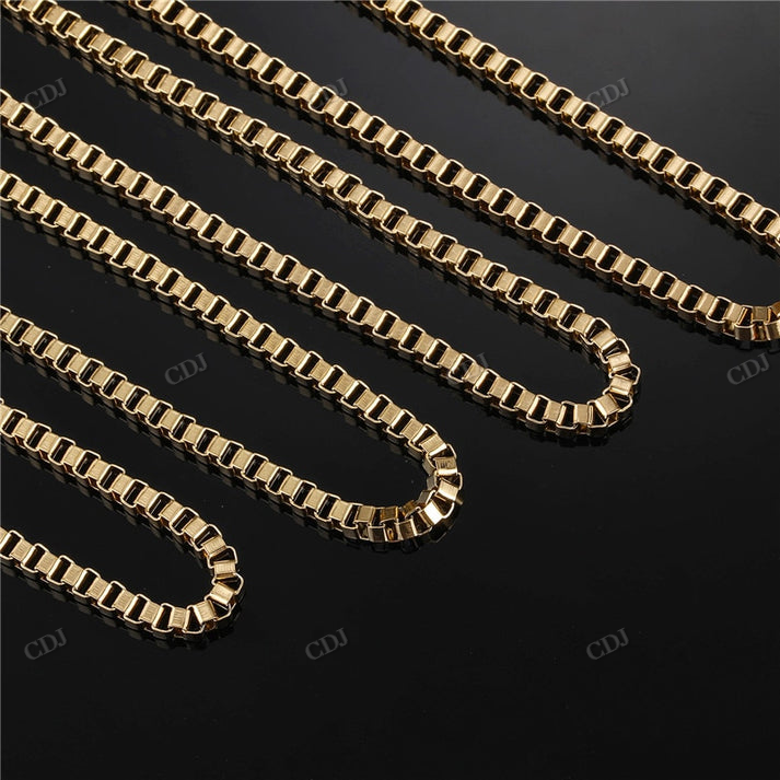 3MM 14K White Gold Box Chain hip hop jewelry CustomDiamJewel