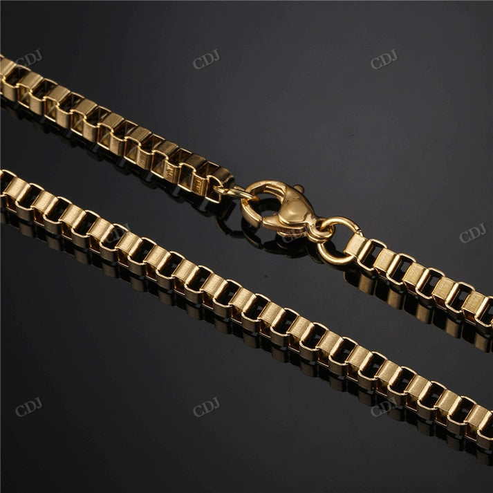 3MM 14K White Gold Box Chain hip hop jewelry CustomDiamJewel