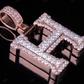1.5" 1.6 CTW 14K Two Tone Gold Initial Diamond 'H' Letter Pendant CustomDiamJewel