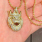 Crown Lion Round Diamond Iced Pendant  customdiamjewel   