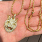 Crown Lion Round Diamond Iced Pendant  customdiamjewel   