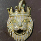 Crown Lion Round Diamond Iced Pendant  customdiamjewel   