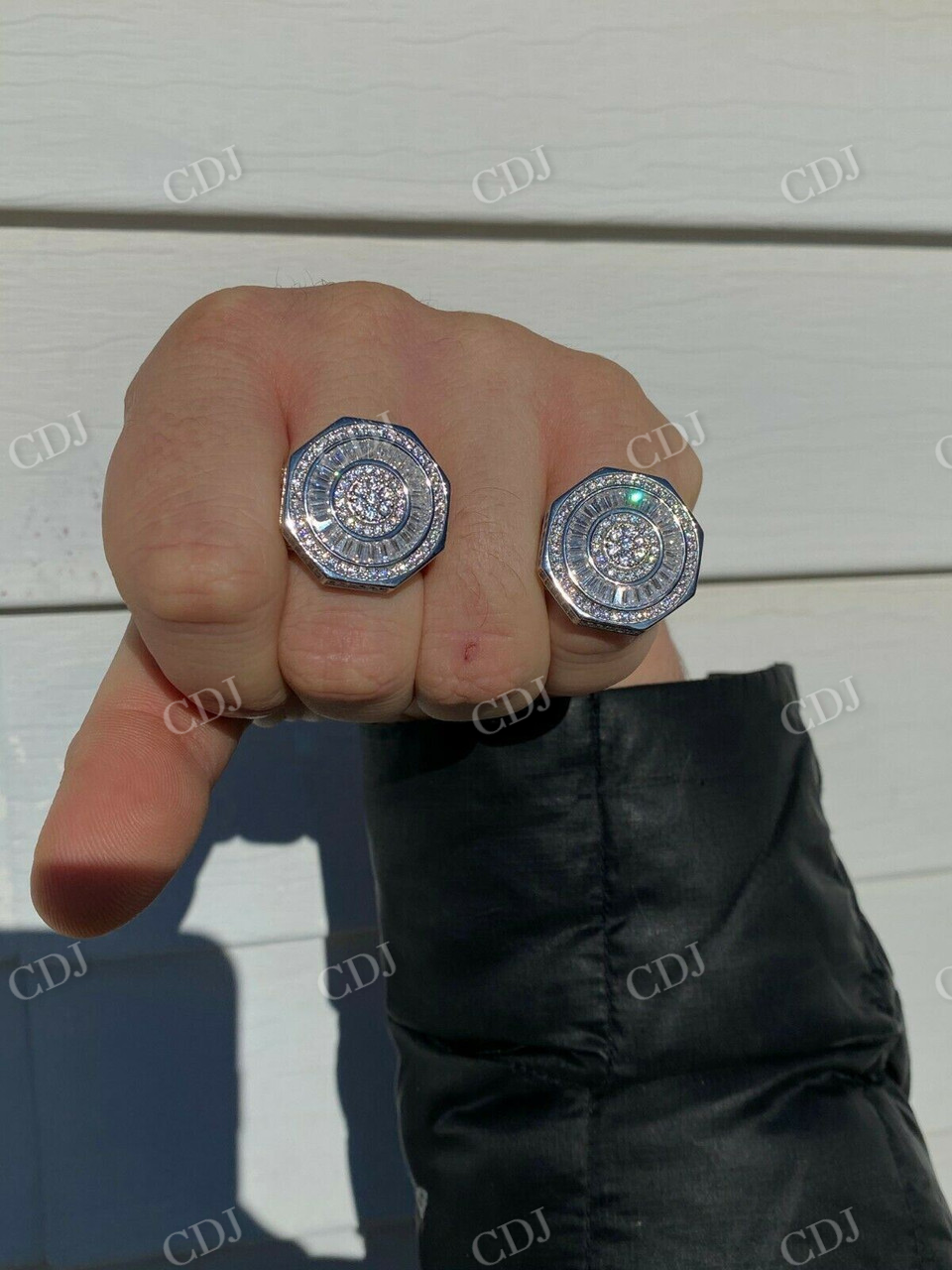Men's Baguette Diamond Hip Hop Ring  customdiamjewel   