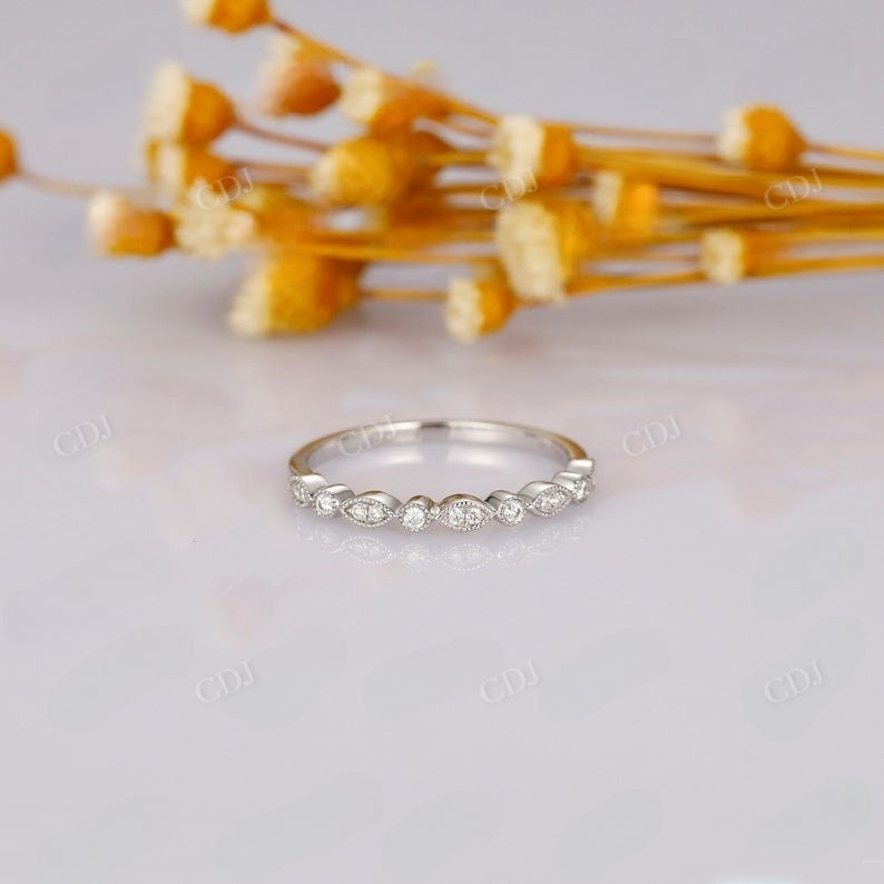 0.15CTW Half Eternity Milgrain Natural Diamond Wedding Band Wedding Band customdiamjewel   