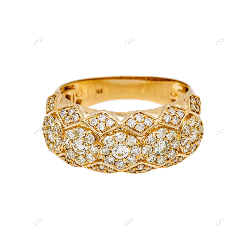 14K Gold Finish Iced Out Cluster Moissanite Ring hip hop jewelry customdiamjewel