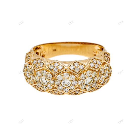 14K Gold Finish Iced Out Cluster Moissanite Ring hip hop jewelry customdiamjewel