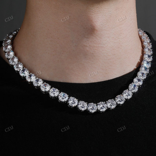 10MM Round Moissanite Unisex Tennis Chain hip hop jewelry CustomDiamJewel
