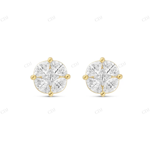 Large Mixed Shape Marquise and Round Diamond Studs Stud earrings CustomDiamJewel