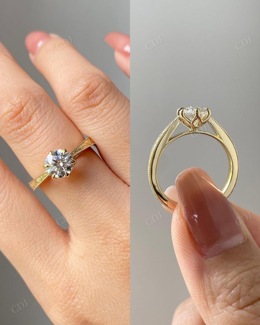 Handmade Solitaire Lab Grown Diamond Bridal Ring customdiamjewel