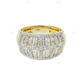 Silver Moissanite Baguette Diamond Dome Ring Hip Hop Ring customdiamjewel