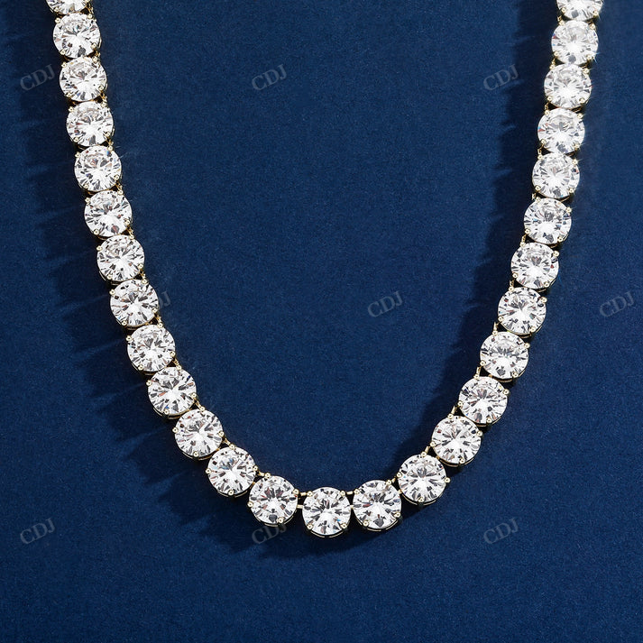 10MM Round Moissanite Unisex Tennis Chain hip hop jewelry CustomDiamJewel