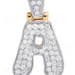 1.10 CTW Mens 10K Gold Drip Initial A Diamond Pendant CustomDiamJewel