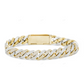 Two Tone 925 Silver Moissanite Trendy Miami Cuban Link Bracelet CustomDiamJewel