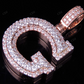 1.5" 1.75 CTW 18k Two Tone Gold Diamond 'G' Initial Letter Pendant CustomDiamJewel