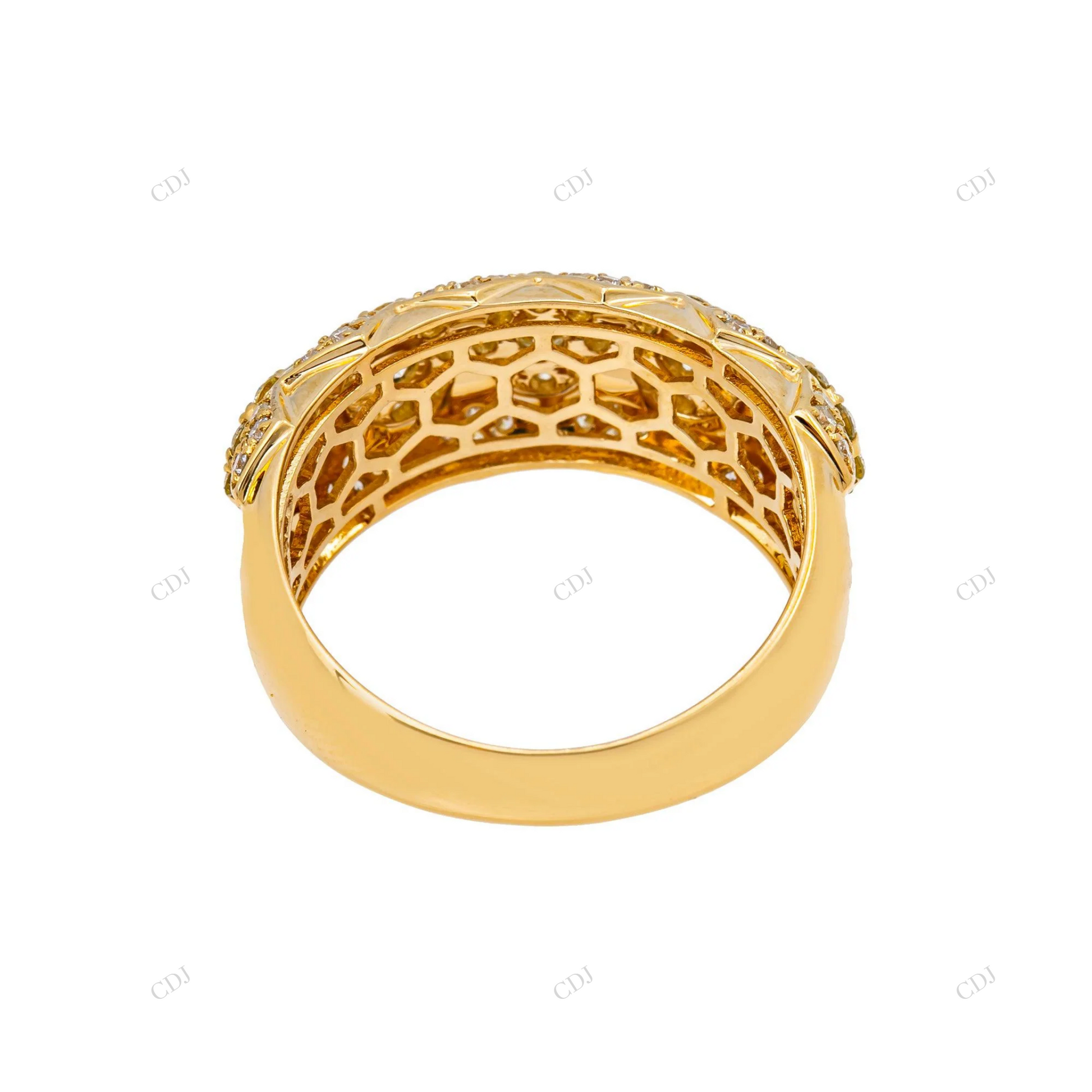 14K Gold Finish Iced Out Cluster Moissanite Ring hip hop jewelry customdiamjewel