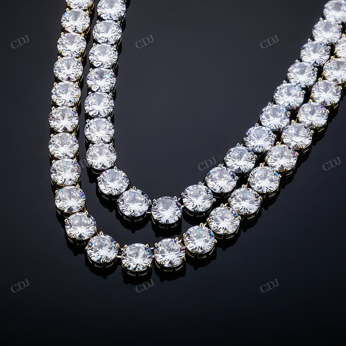10MM Round Moissanite Unisex Tennis Chain hip hop jewelry CustomDiamJewel
