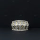 Silver Moissanite Baguette Diamond Dome Ring Hip Hop Ring customdiamjewel
