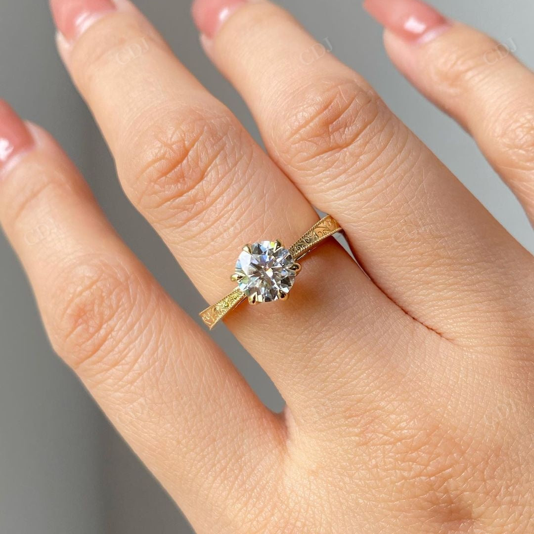 Handmade Solitaire Lab Grown Diamond Bridal Ring customdiamjewel