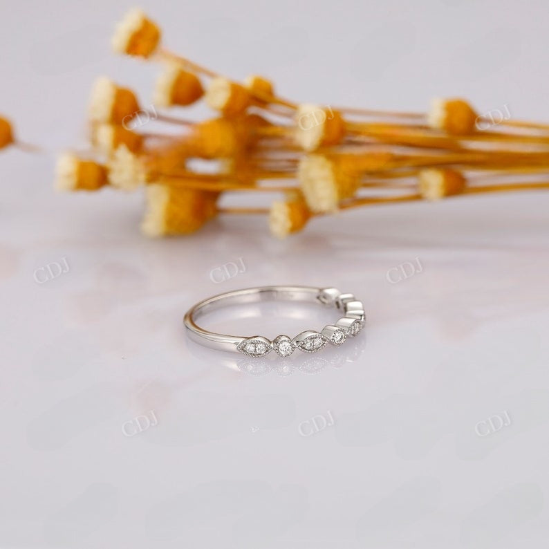 0.15CTW Half Eternity Milgrain Natural Diamond Wedding Band Wedding Band customdiamjewel   