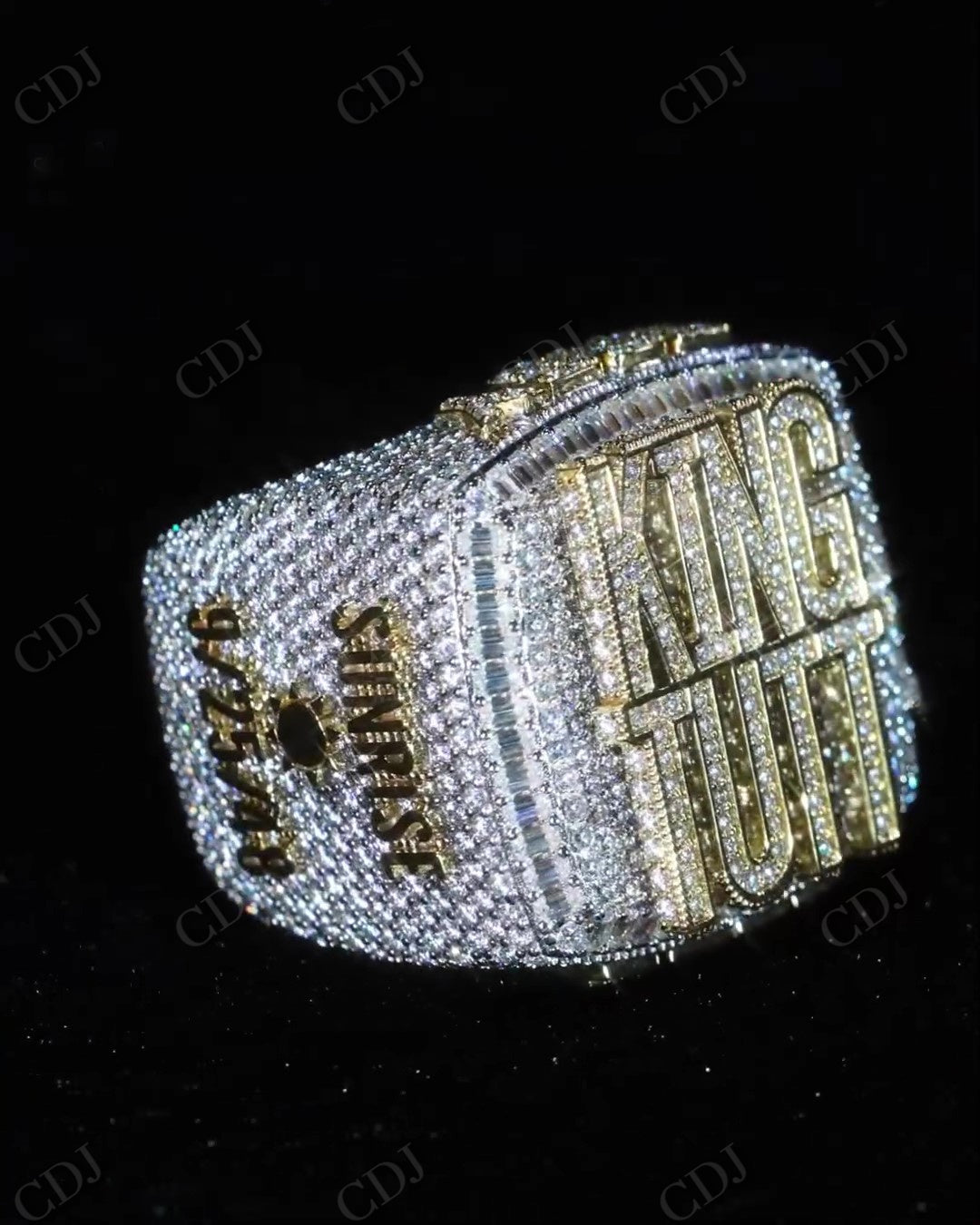 Baguette Diamond Champion Statement Ring hip hop jewelry CustomDiamJewel   