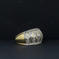 Silver Moissanite Baguette Diamond Dome Ring Hip Hop Ring customdiamjewel