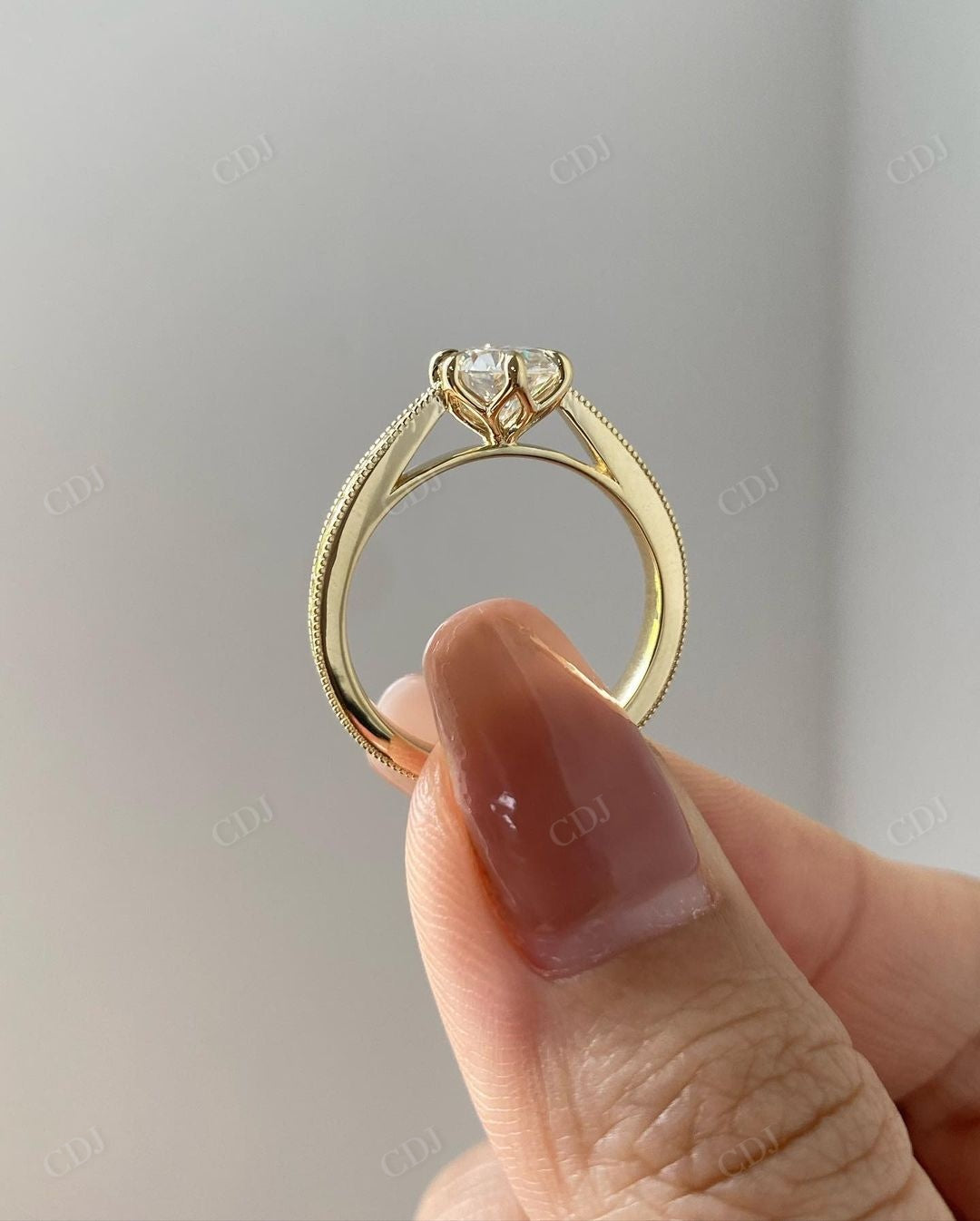 Handmade Solitaire Lab Grown Diamond Bridal Ring customdiamjewel