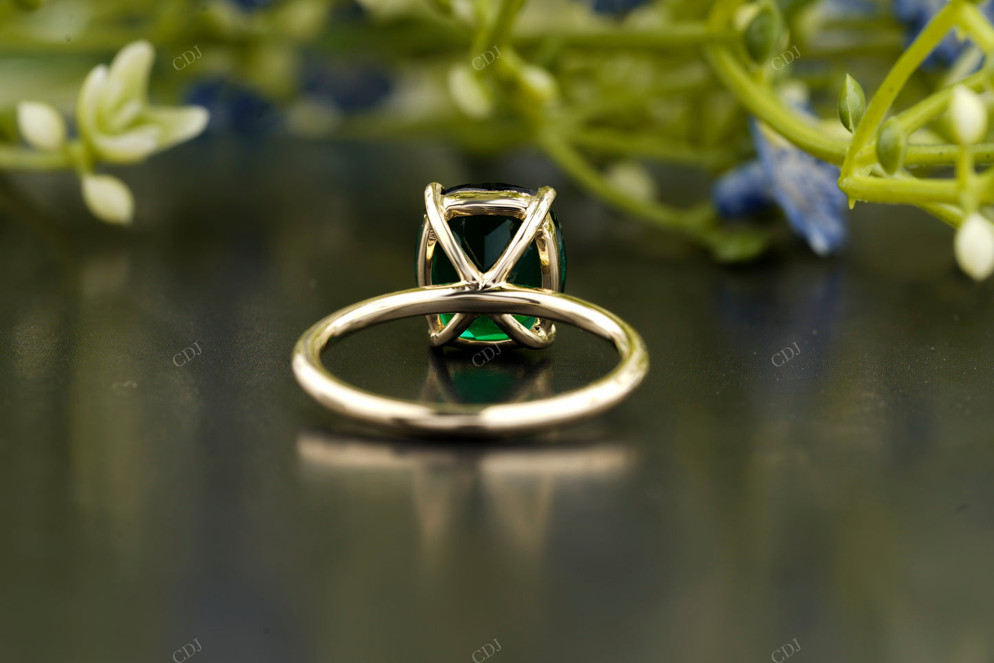 Green Emerald Cushion Cut Ring customdiamjewel