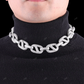 Two Tone Moissanite 925 Silver link Chain Gift For Her CustomDiamJewel