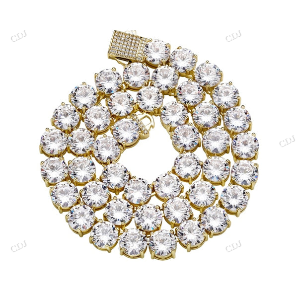 10MM Round Moissanite Unisex Tennis Chain hip hop jewelry CustomDiamJewel