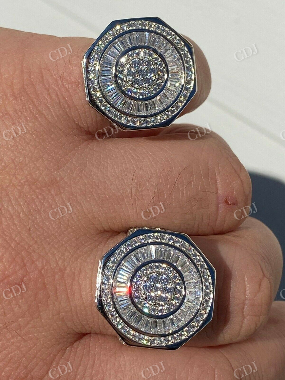 Men's Baguette Diamond Hip Hop Ring  customdiamjewel   