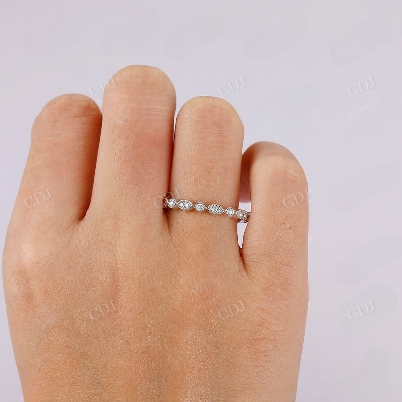 0.15CTW Half Eternity Milgrain Natural Diamond Wedding Band Wedding Band customdiamjewel   